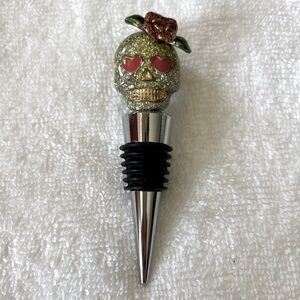 Betsey Johnson Sugar Skull Wine Stopper Bottle Topper